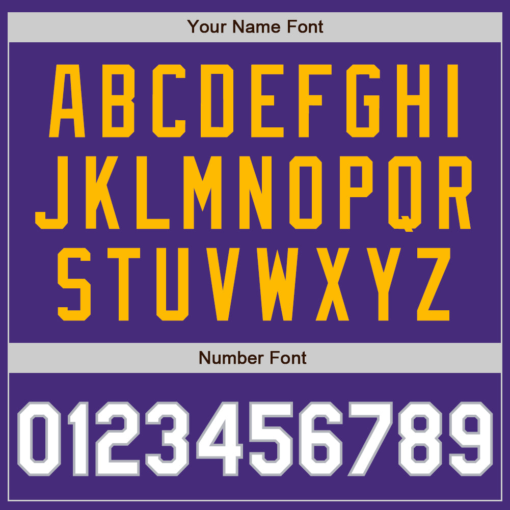 Custom Purple White Gray-Gold Authentic Baseball Jersey view 5