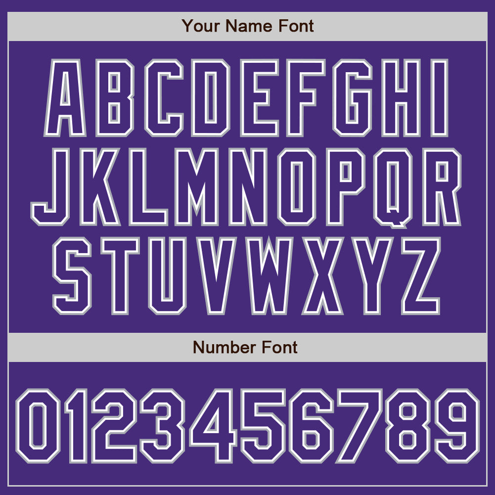 Custom Purple White-Gray Authentic Baseball Jersey view 5