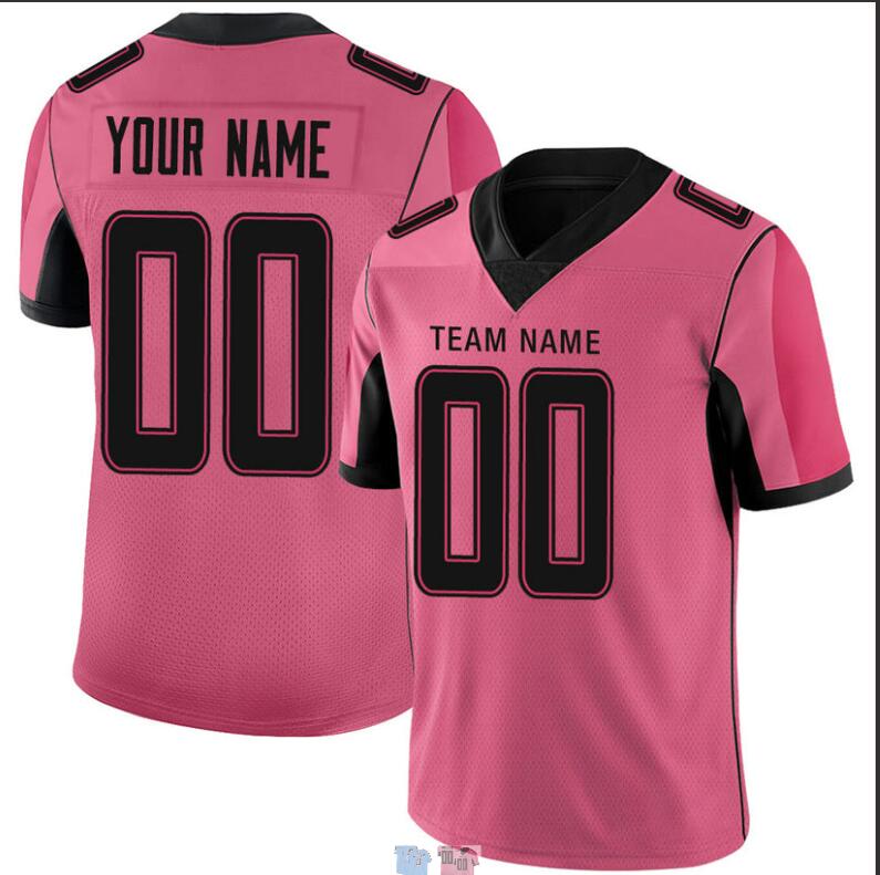 Custom pink Stitched Football Jersey Stitched American Football Jerseys - Main View