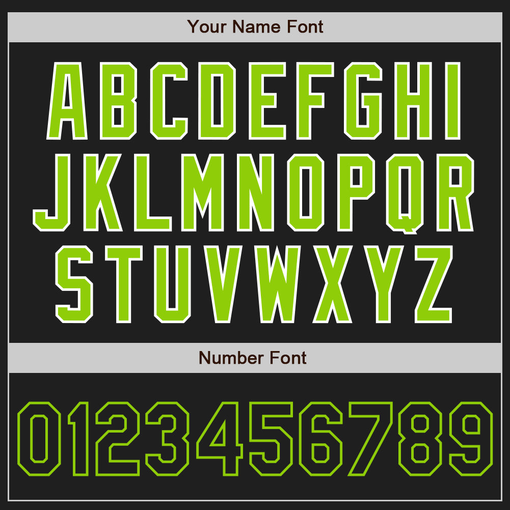 Custom Black White-Neon Green Authentic Raglan Sleeves Baseball Jersey view 5