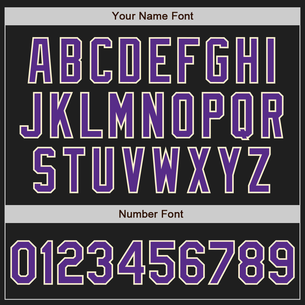 Custom Black Purple-Cream Authentic Raglan Sleeves Baseball Jersey view 5