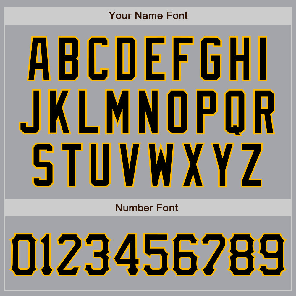 Custom Gray Black-Gold Authentic Raglan Sleeves Baseball Jersey view 5