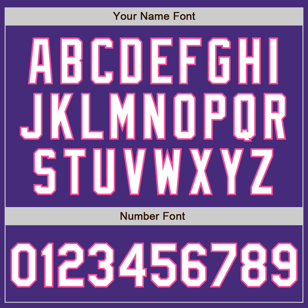 Custom Purple White-Pink Authentic Raglan Sleeves Baseball Jersey view 5