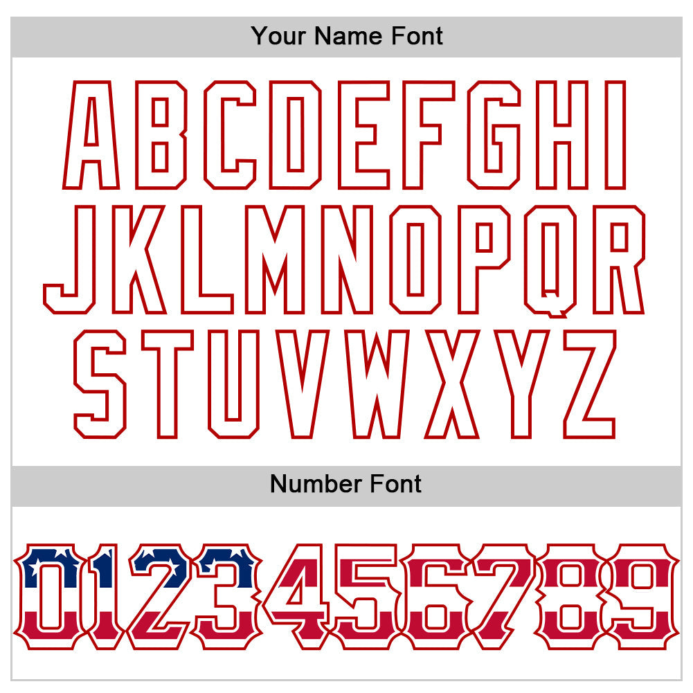 Custom White Red Pinstripe USA Flag-Blue Patriotic Stars & Stripes Raglan Sleeves Authentic Baseball Jersey view 5