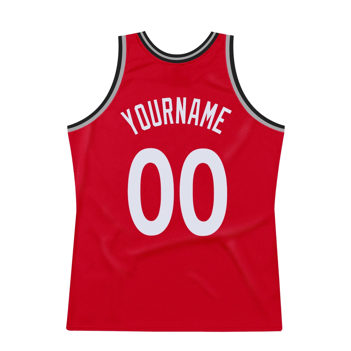 Custom Red White-Black Authentic Throwback Basketball Jersey view 7