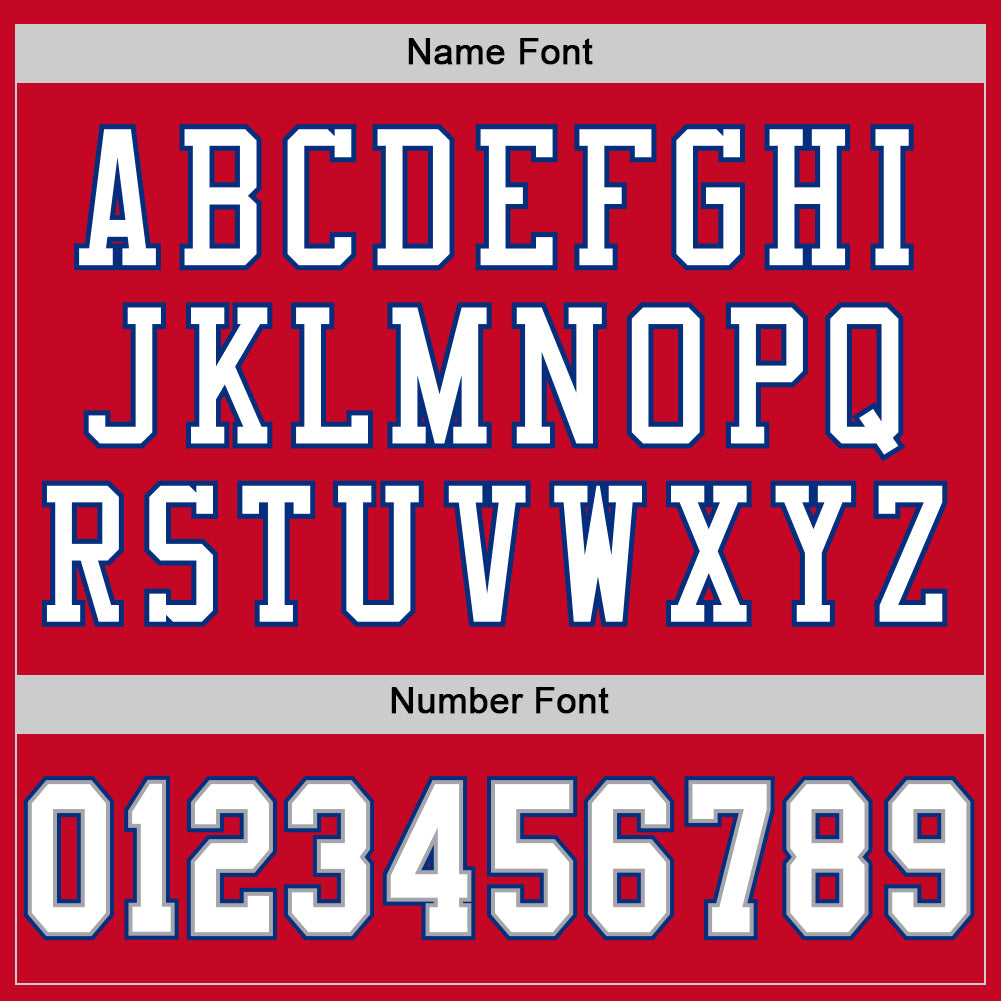 Custom Red White-Royal Mesh Authentic Throwback Football Jersey view 4