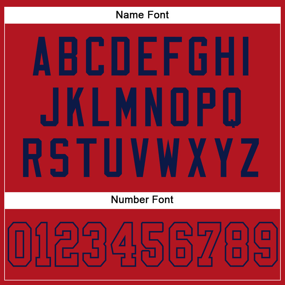 Custom Red Red-Navy Mesh Authentic Football Jersey view 4