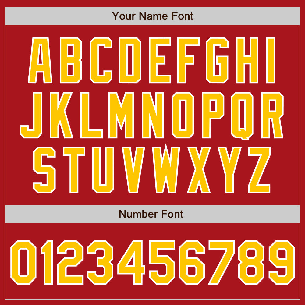 Custom Red Gold-White Authentic Baseball Jersey view 5