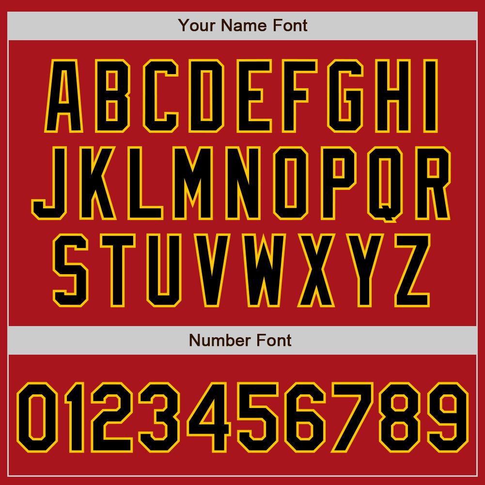 Custom Red Black-Gold Authentic Baseball Jersey view 5