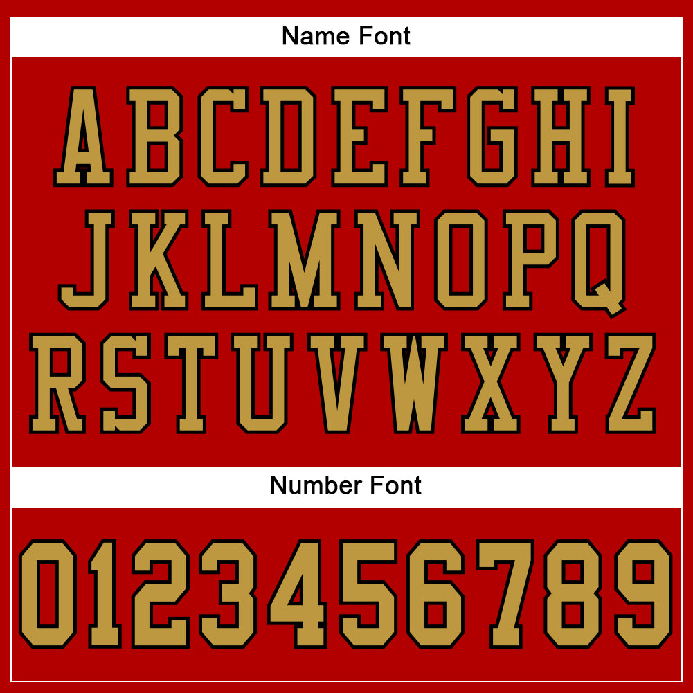 Custom Red Old Gold-Black Mesh Authentic Football Jersey view 4