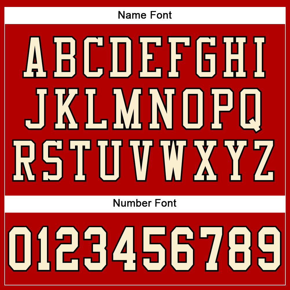 Custom Red Cream-Black Mesh Authentic Football Jersey view 4