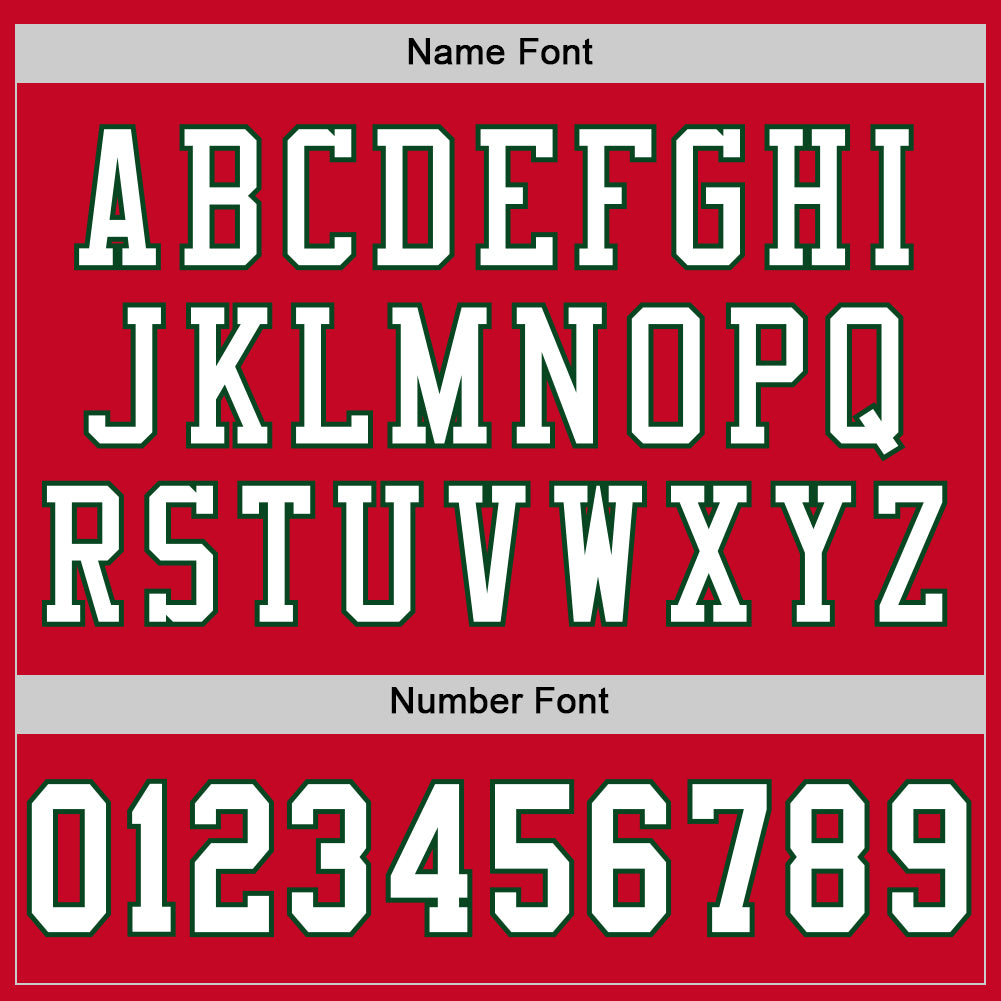 Custom Red White-Green Mesh Authentic Football Jersey view 4