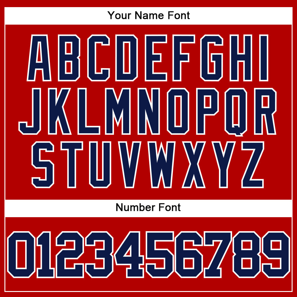 Custom Red Navy-White Authentic Baseball Jersey view 5