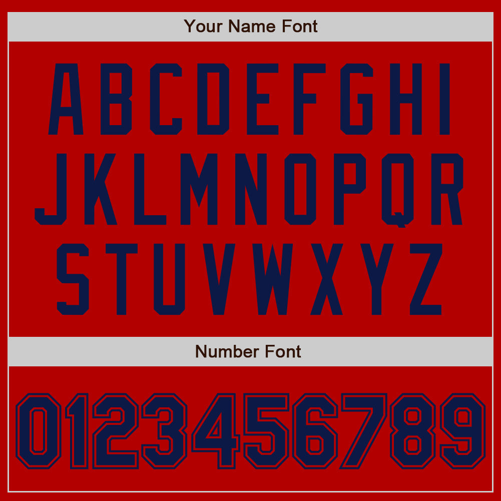 Custom Red Navy Authentic Baseball Jersey view 8