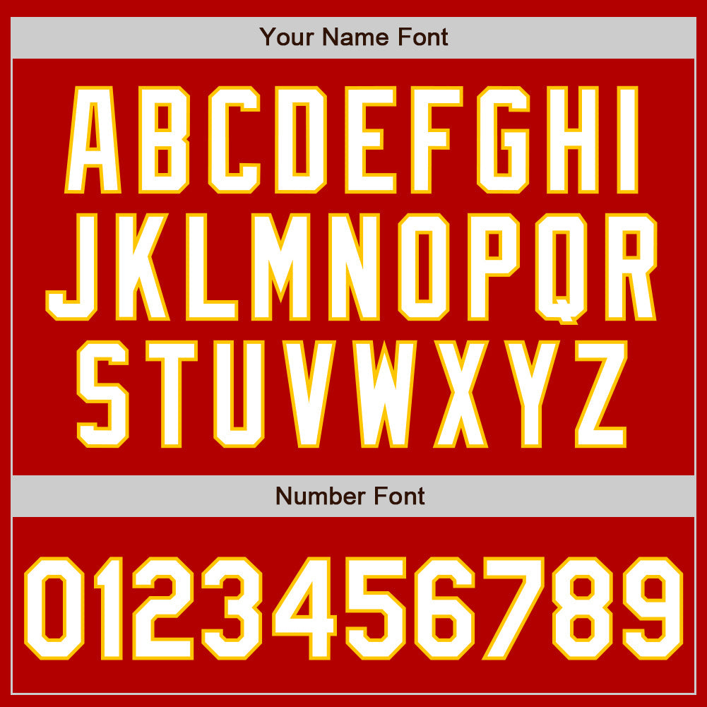Custom Red White-Yellow Authentic Baseball Jersey view 8