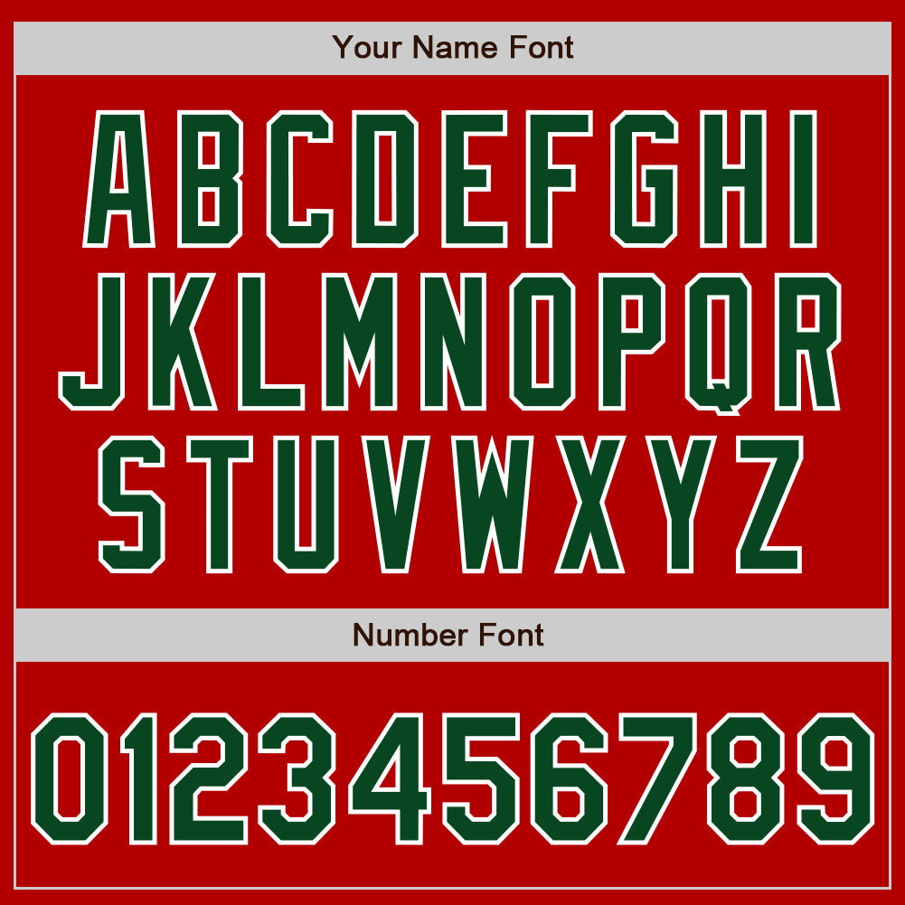 Custom Red Green-White Authentic Baseball Jersey view 8
