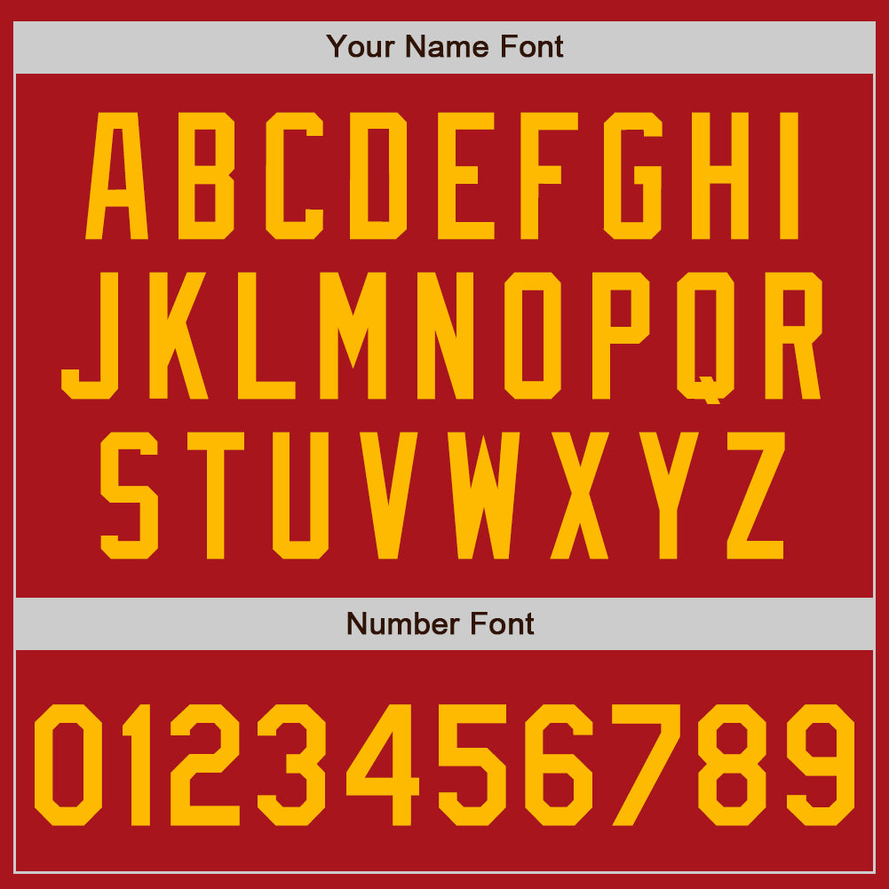 Custom Red Gold Authentic Baseball Jersey view 5