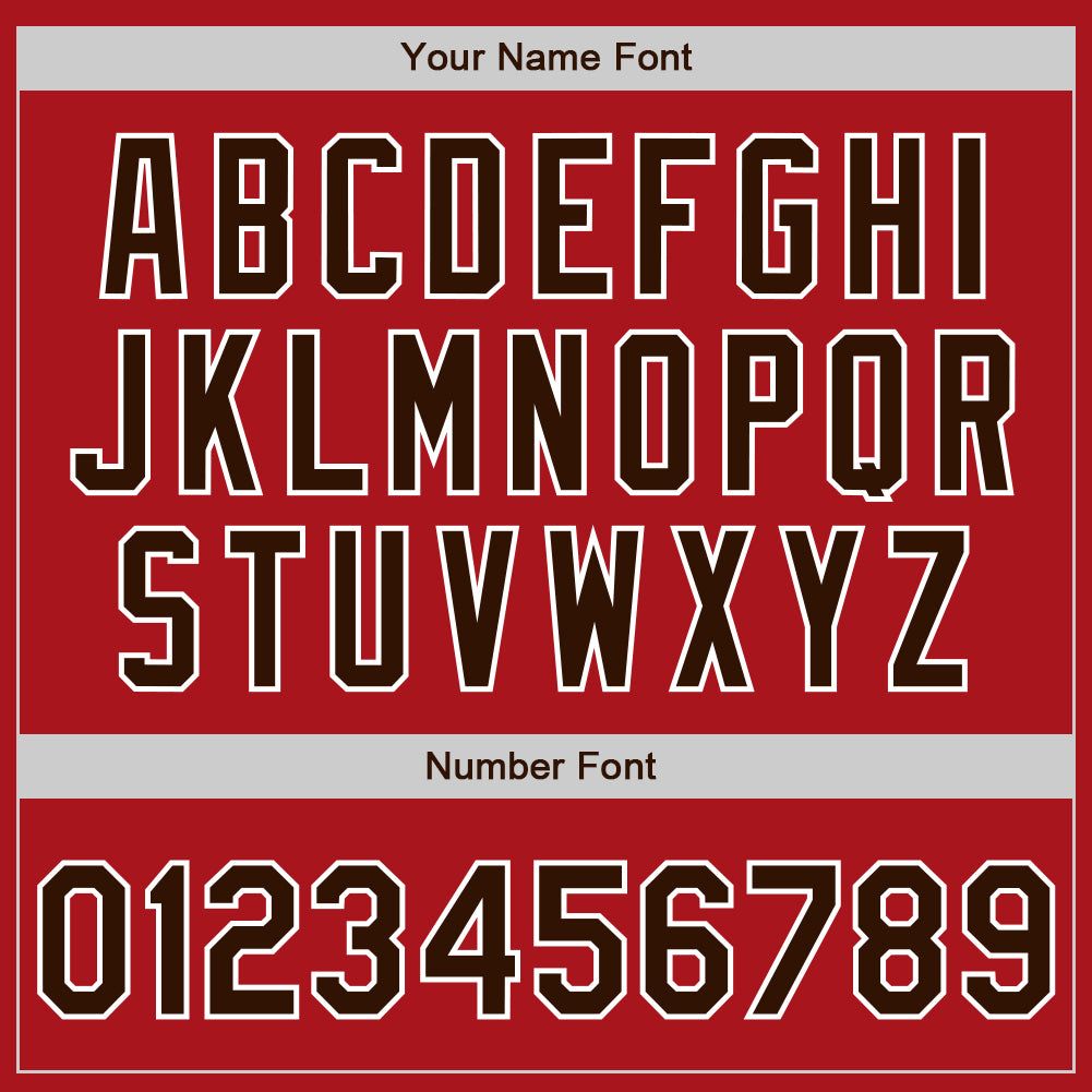 Custom Red Brown-White Authentic Baseball Jersey view 5