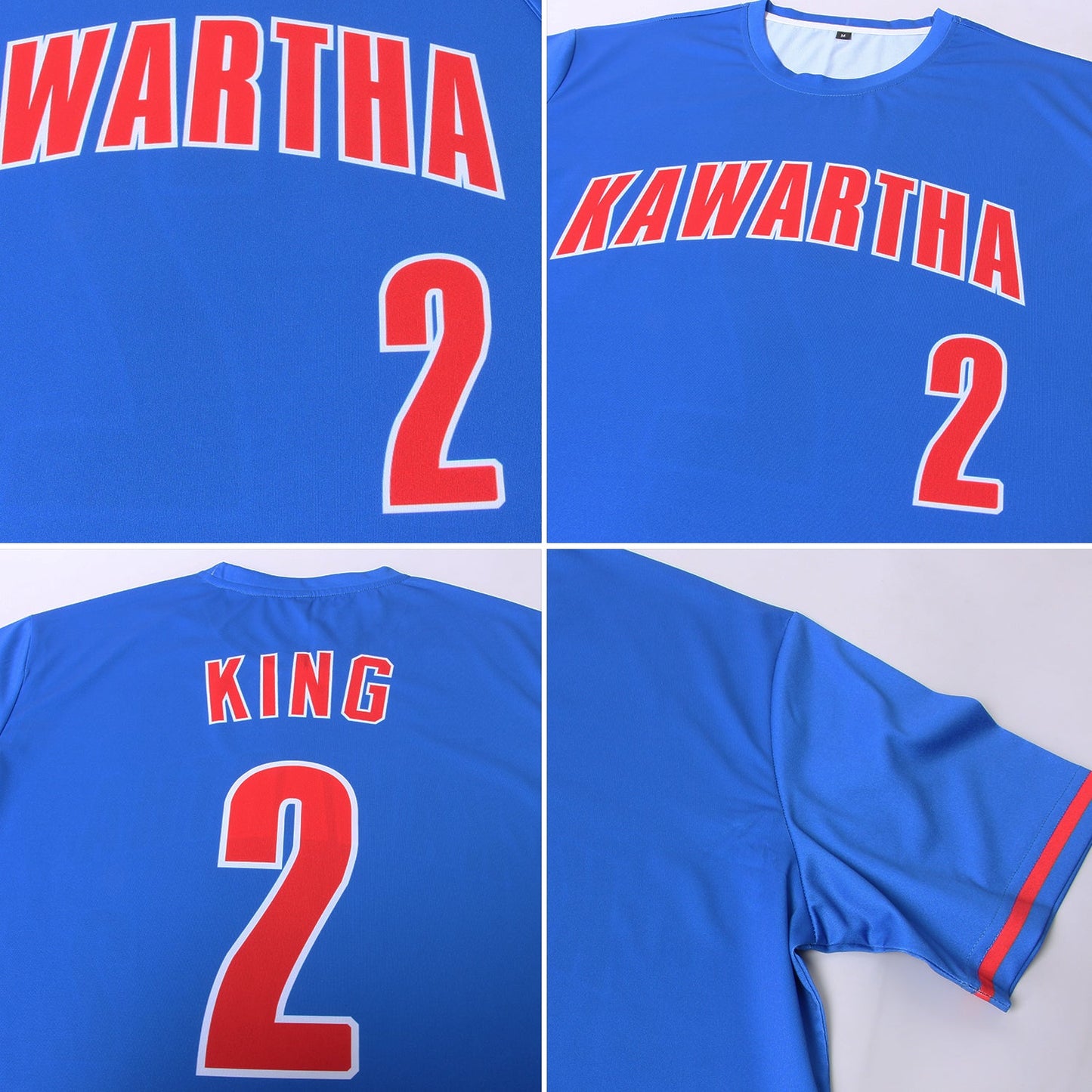 Custom Royal Red-White Performance T-Shirt view 7