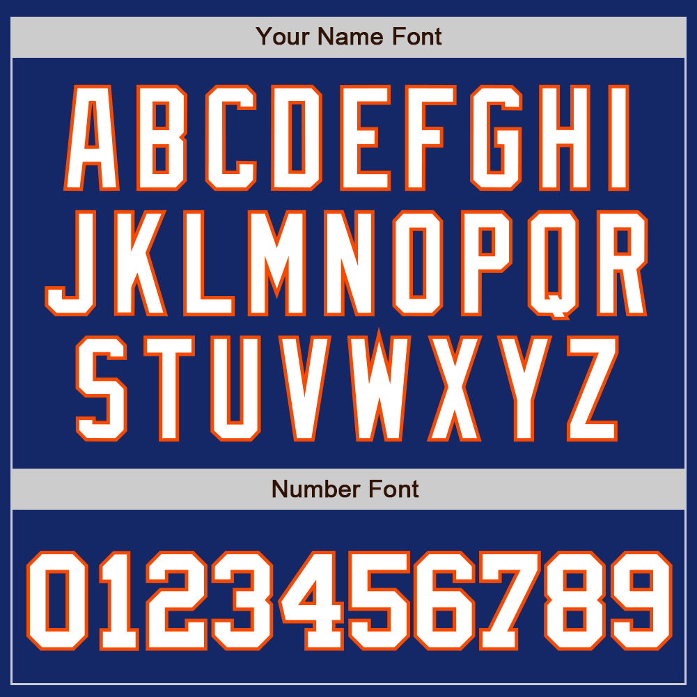 Custom Royal White-Orange Authentic Baseball Jersey view 5