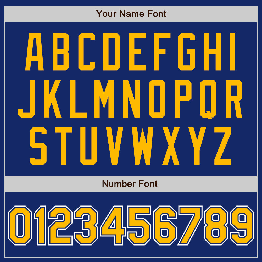 Custom Royal Gold-White Authentic Baseball Jersey view 5