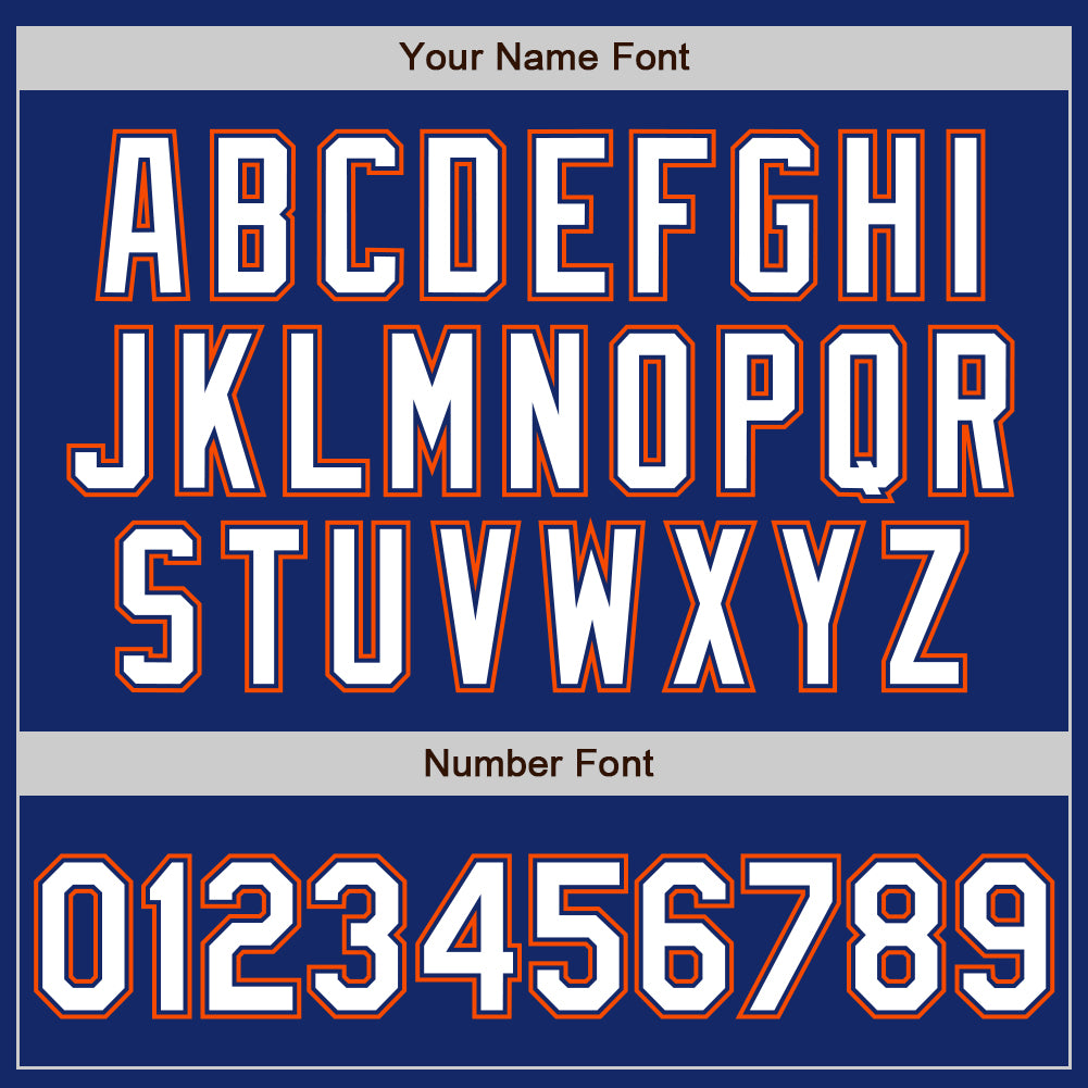 Custom Royal White-Orange Authentic Baseball Jersey view 5