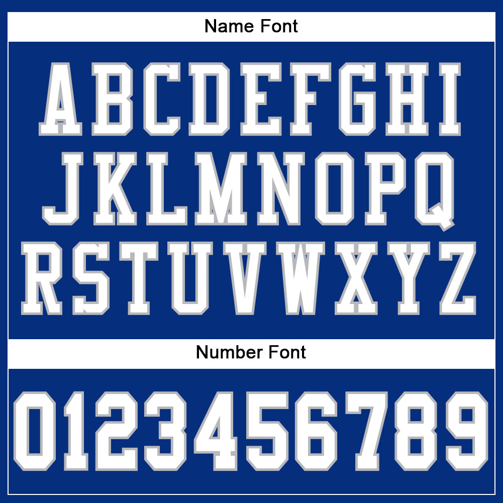 Custom Royal White-Gray Mesh Authentic Football Jersey view 4