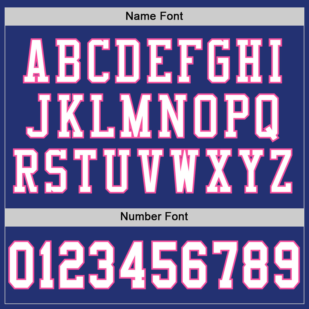 Custom Royal White-Pink Mesh Authentic Football Jersey view 4