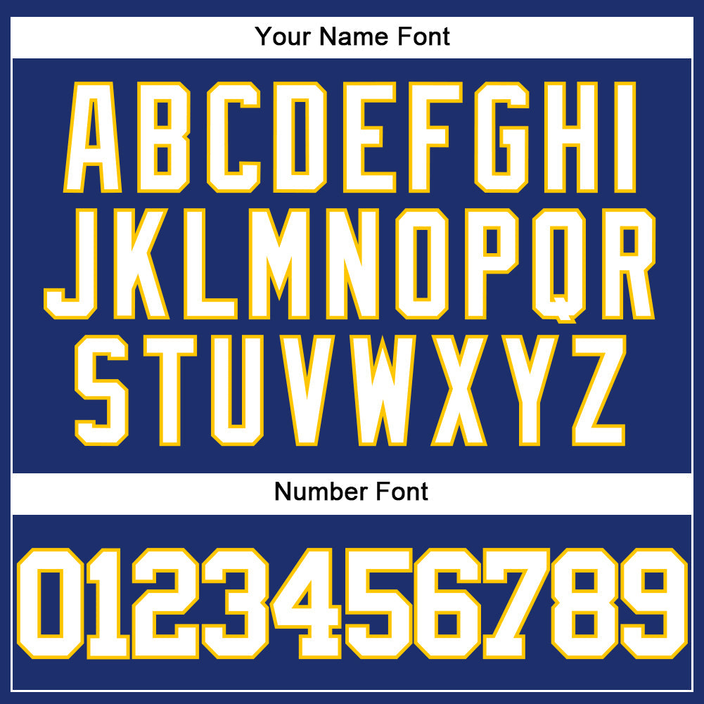 Custom Royal White-Yellow Authentic Baseball Jersey view 5