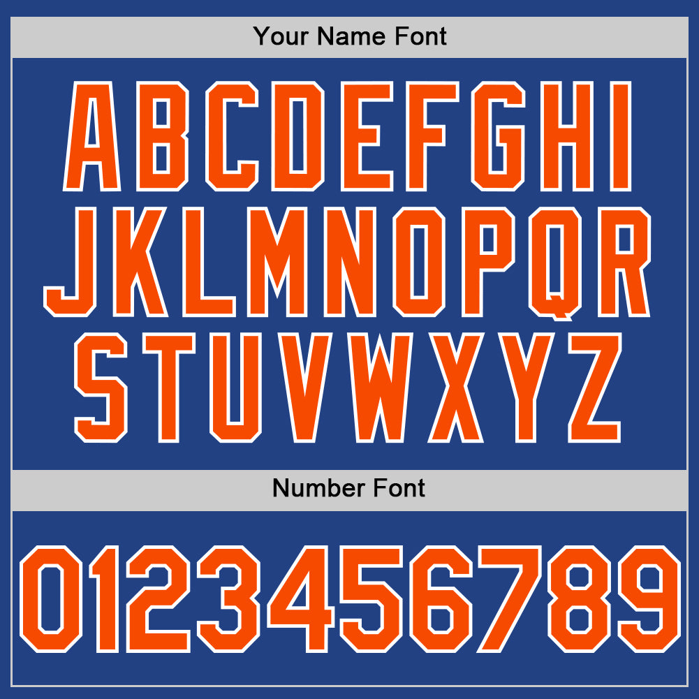 Custom Royal Orange-White Mesh Authentic Throwback Baseball Jersey view 5