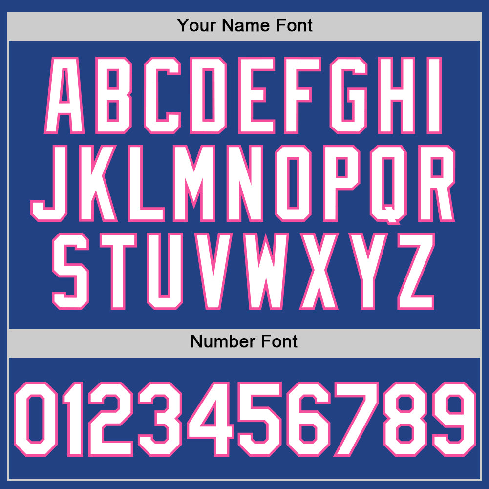 Custom Royal White-Pink Mesh Authentic Throwback Baseball Jersey view 5