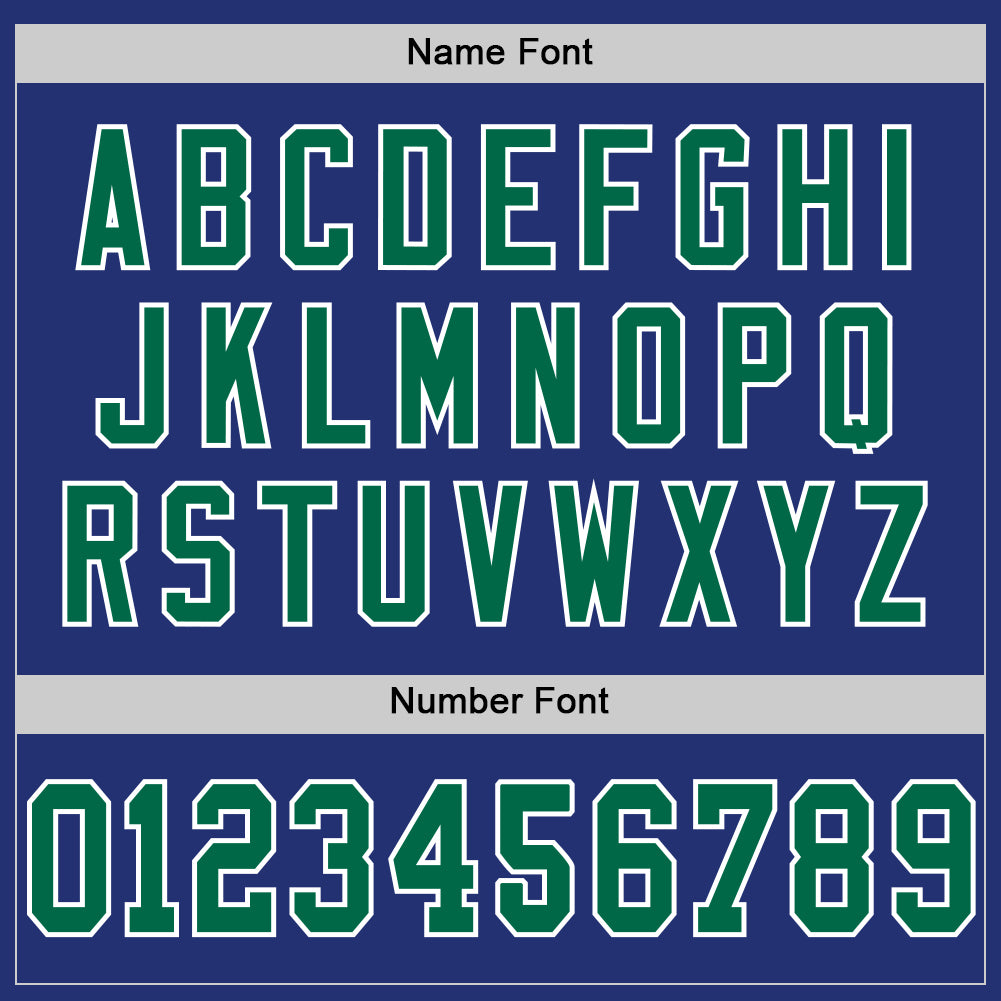 Custom Royal Kelly Green-White Mesh Authentic Throwback Football Jersey view 4