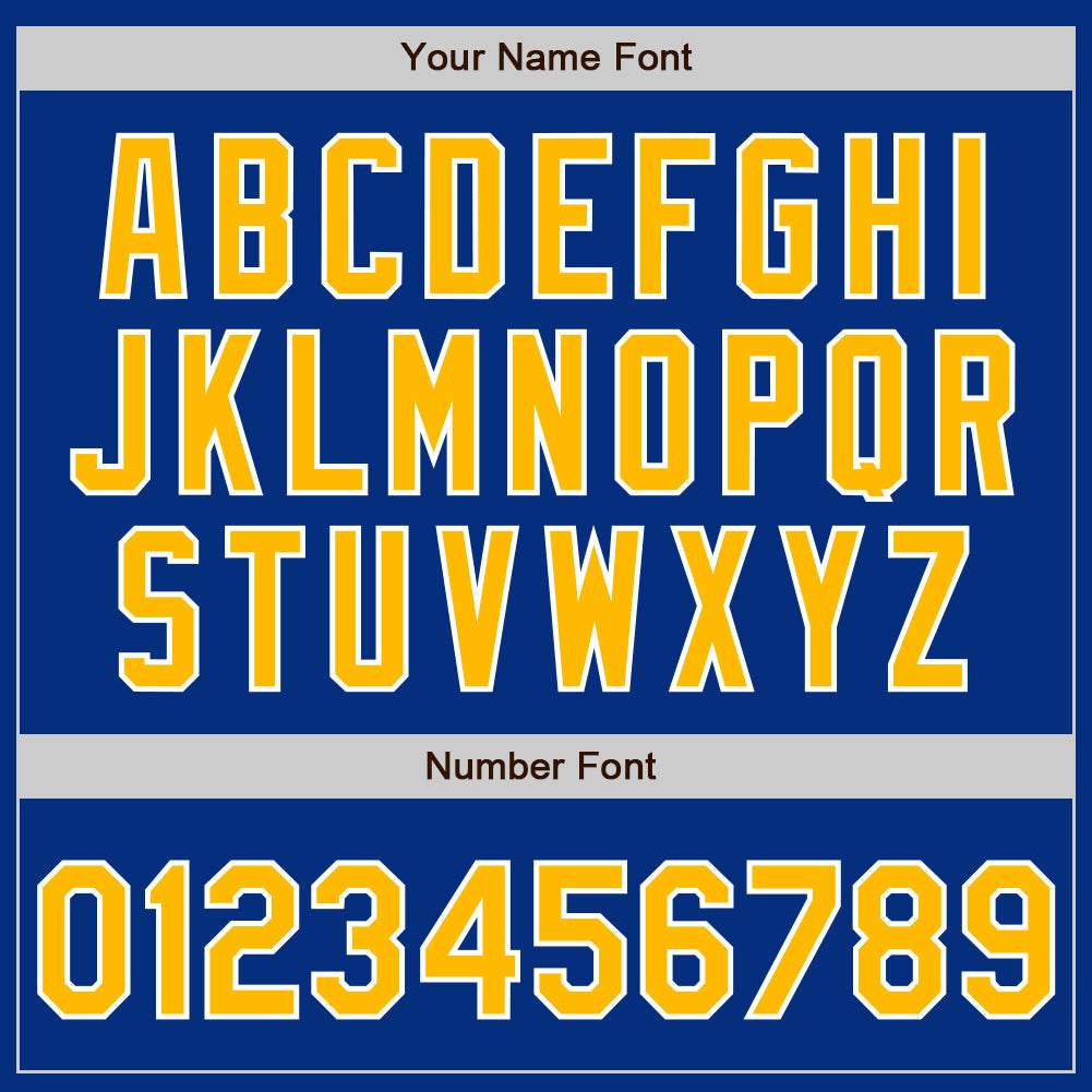 Custom Royal Gold-White Authentic Baseball Jersey view 8