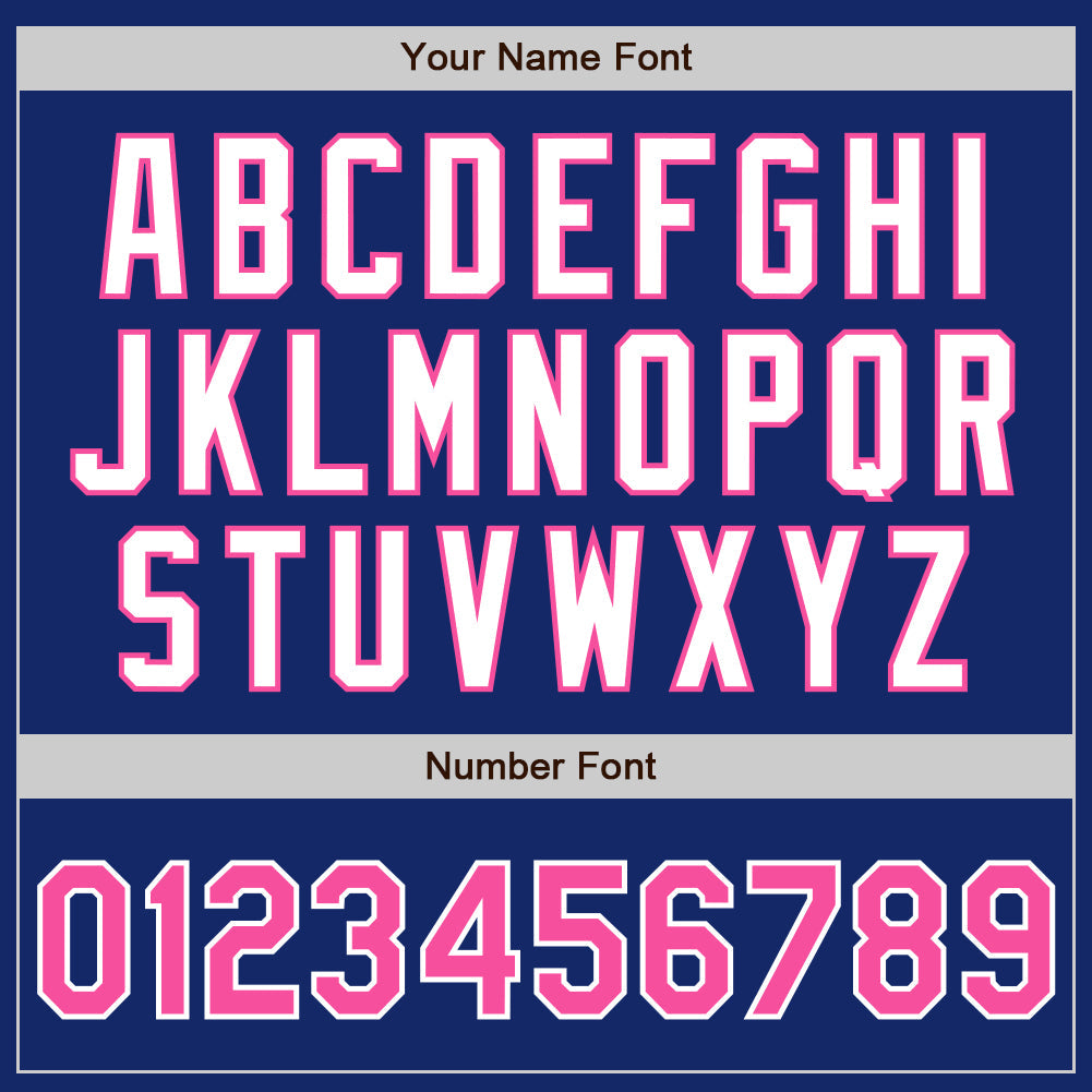 Custom Royal Pink-White Authentic Baseball Jersey view 5