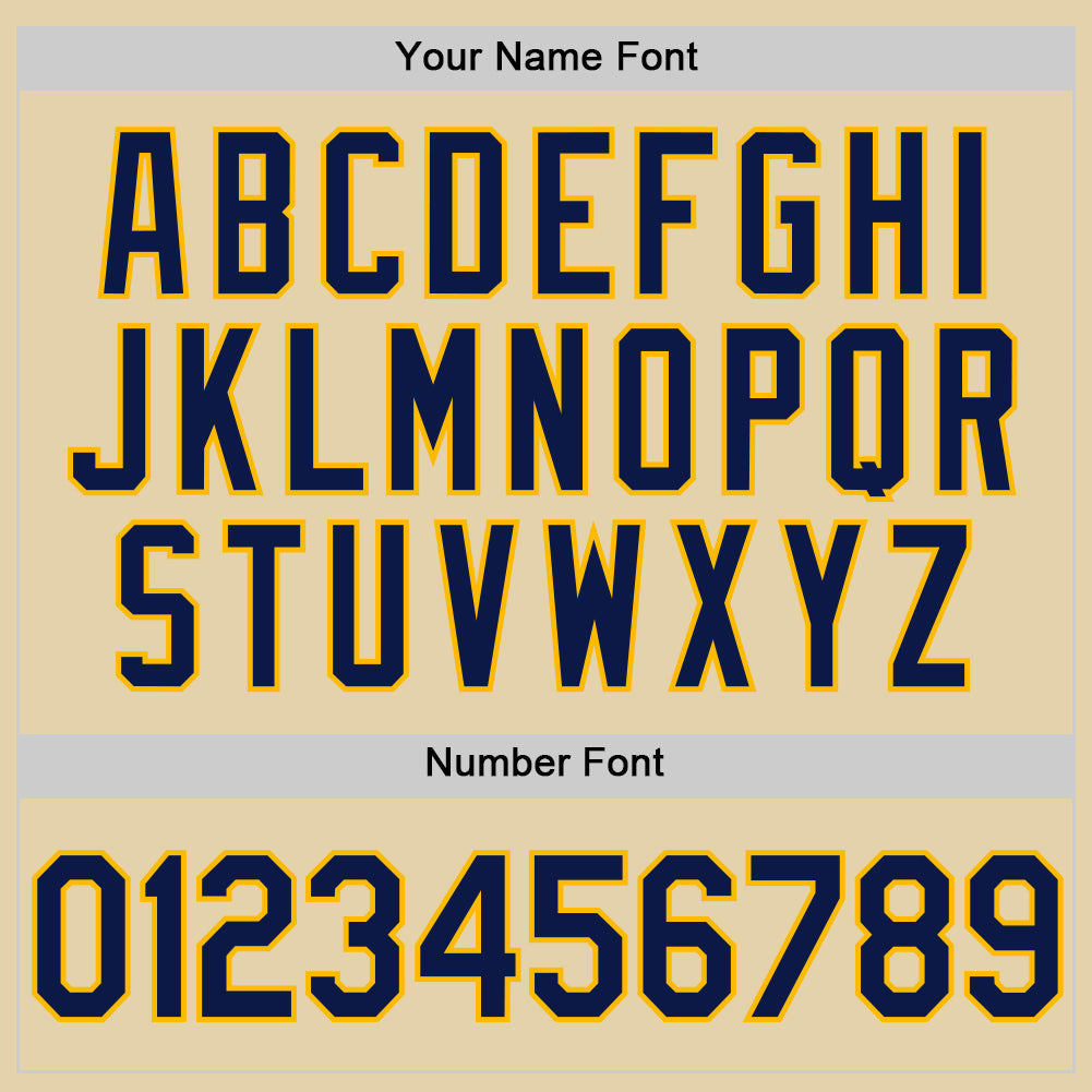 Custom Sand Navy-Gold Authentic Baseball Jersey view 5