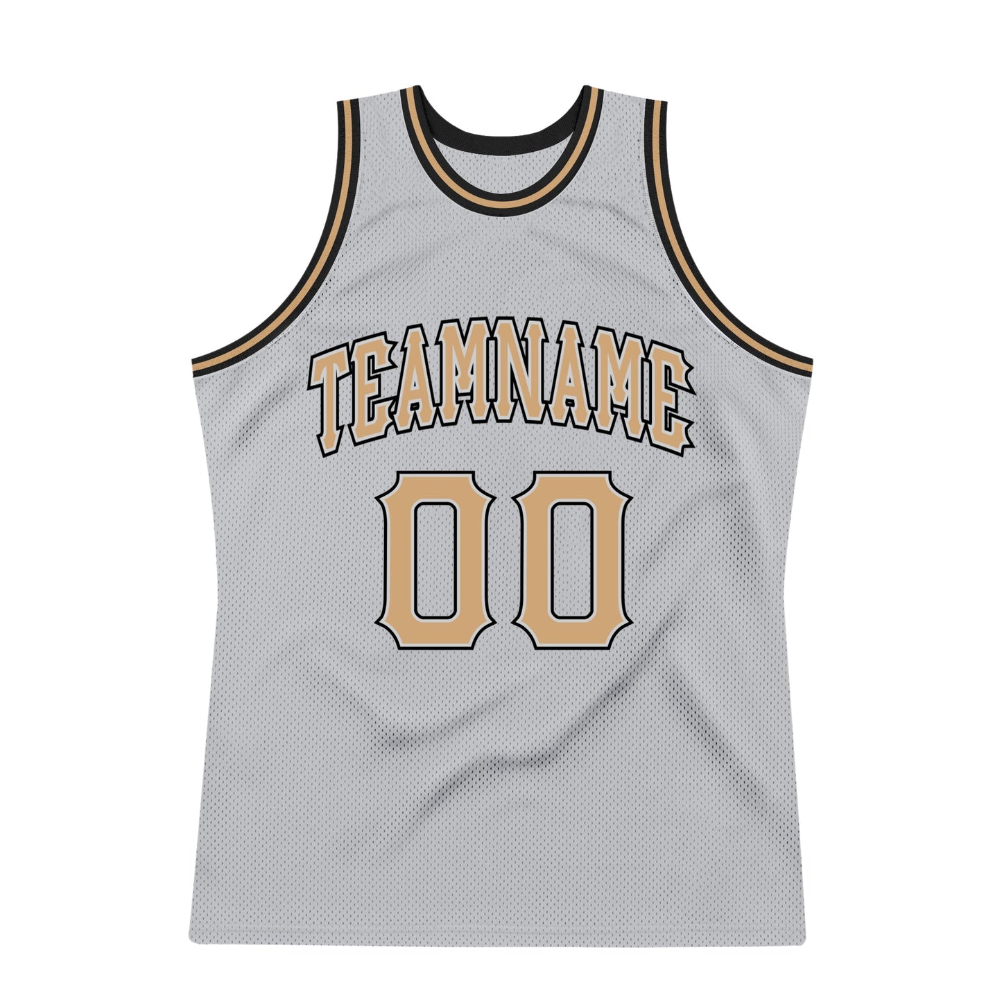 Custom Gray Old Gold-Black Authentic Throwback Basketball Jersey view 7