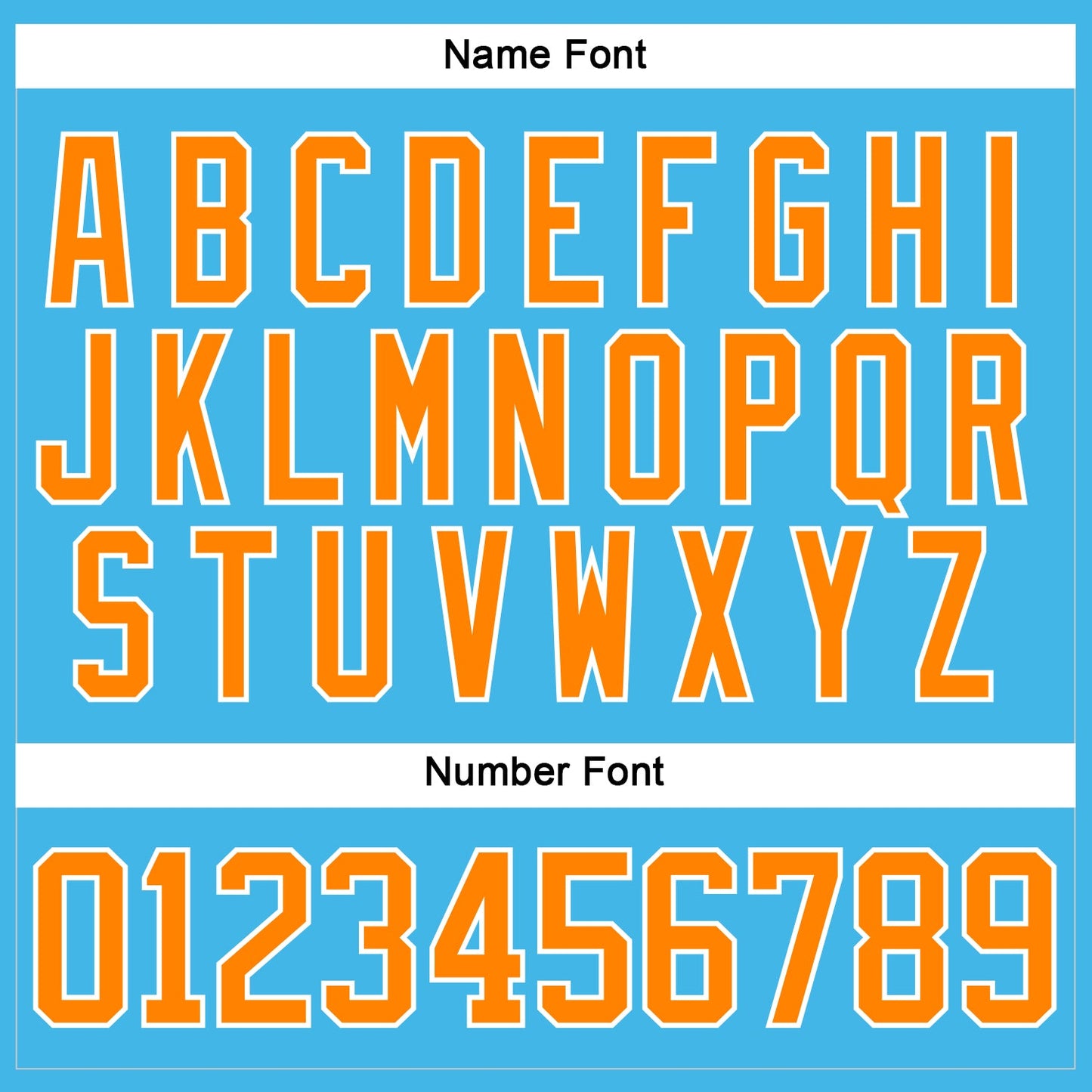 Custom Sky Blue Bay Orange-White Hockey Lace Neck Jersey view 5