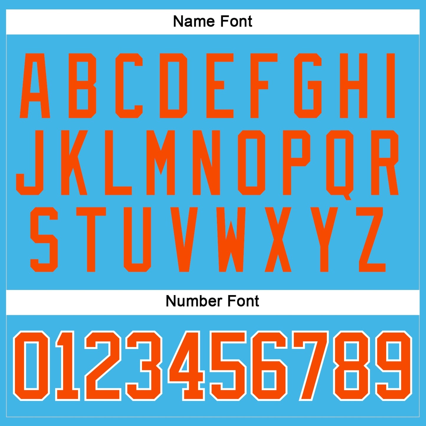 Custom Sky Blue Orange-White Hockey Jersey view 5
