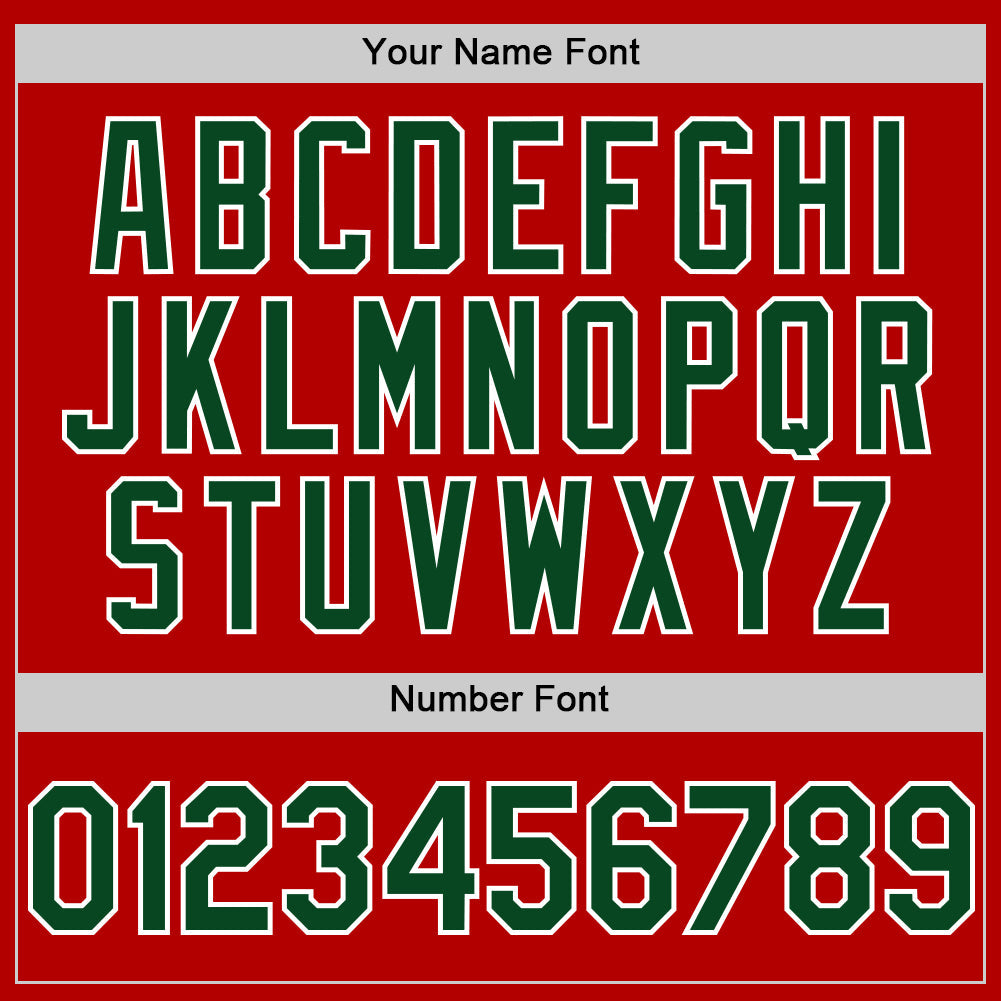 Custom Red Green-White Authentic Sleeveless Baseball Jersey view 4