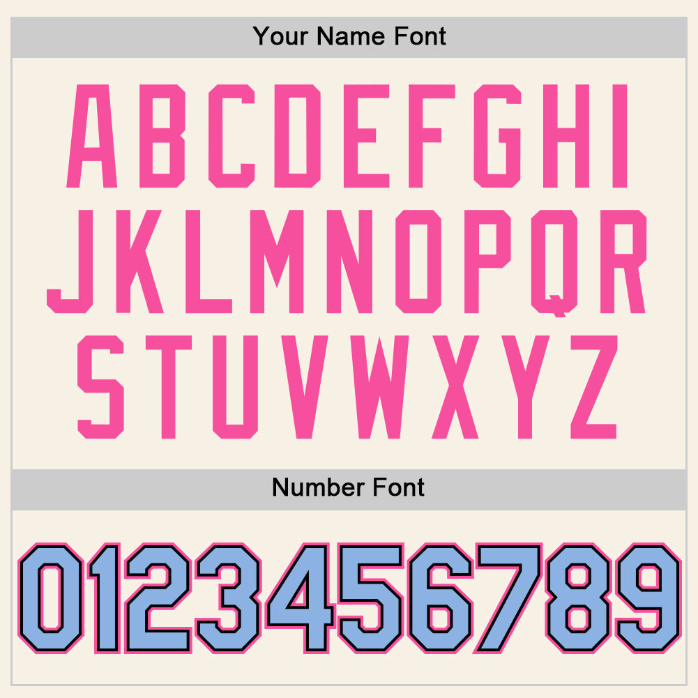 Custom Cream Light Blue Black-Pink Authentic Sleeveless Baseball Jersey view 4