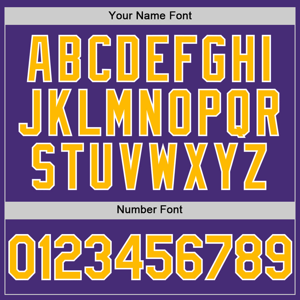 Custom Purple Gold-White Authentic Sleeveless Baseball Jersey view 4