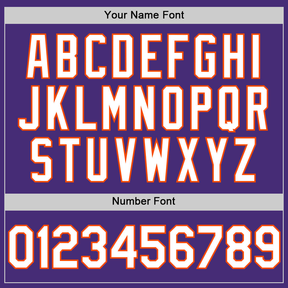 Custom Purple White-Orange Authentic Sleeveless Baseball Jersey view 4