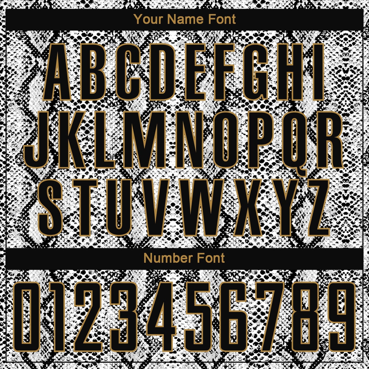 Custom Black Black-Old Gold Sublimation Snakeskin Soccer Uniform Jersey view 5
