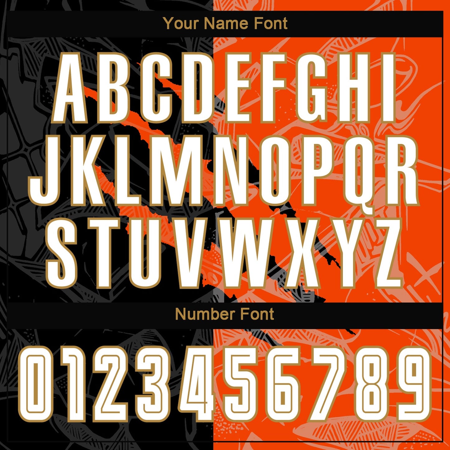 Custom Graffiti Pattern White Black Orange-Old Gold Scratch Sublimation Soccer Uniform Jersey view 7