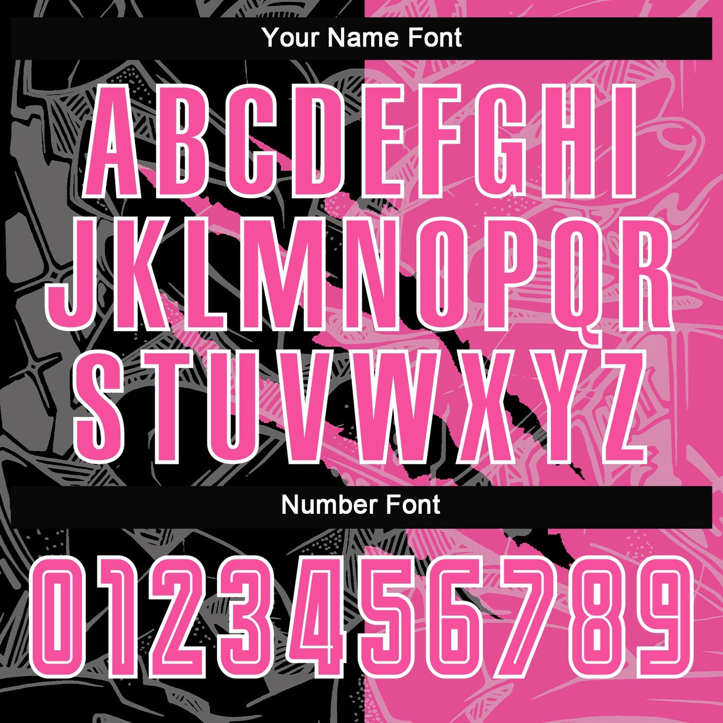 Custom Graffiti Pattern Pink Black-White Scratch Sublimation Soccer Uniform Jersey view 7