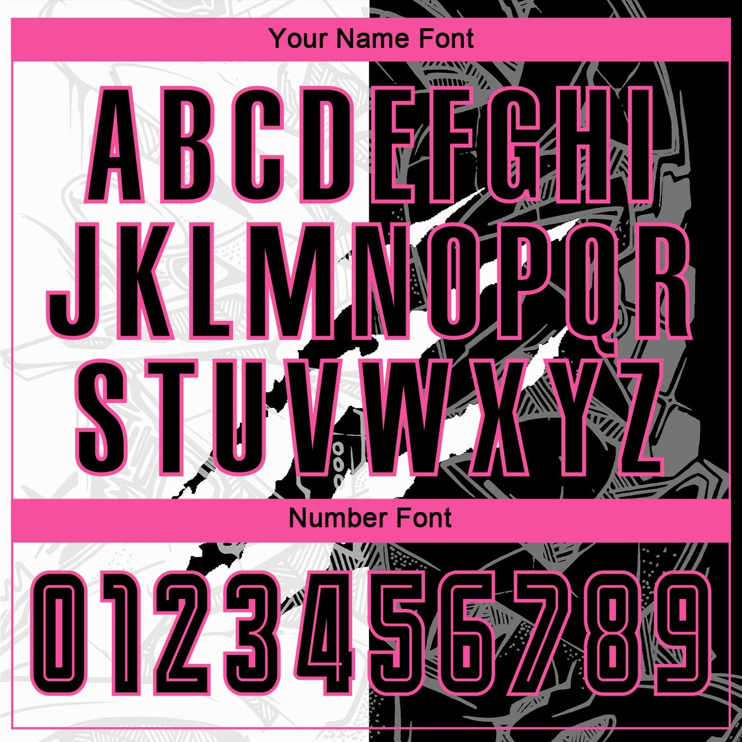 Custom Graffiti Pattern Black-Pink Scratch Sublimation Soccer Uniform Jersey view 5