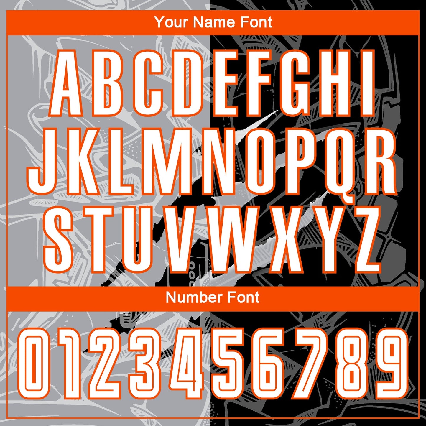 Custom Graffiti Pattern White Black Gray-Orange Scratch Sublimation Soccer Uniform Jersey view 5