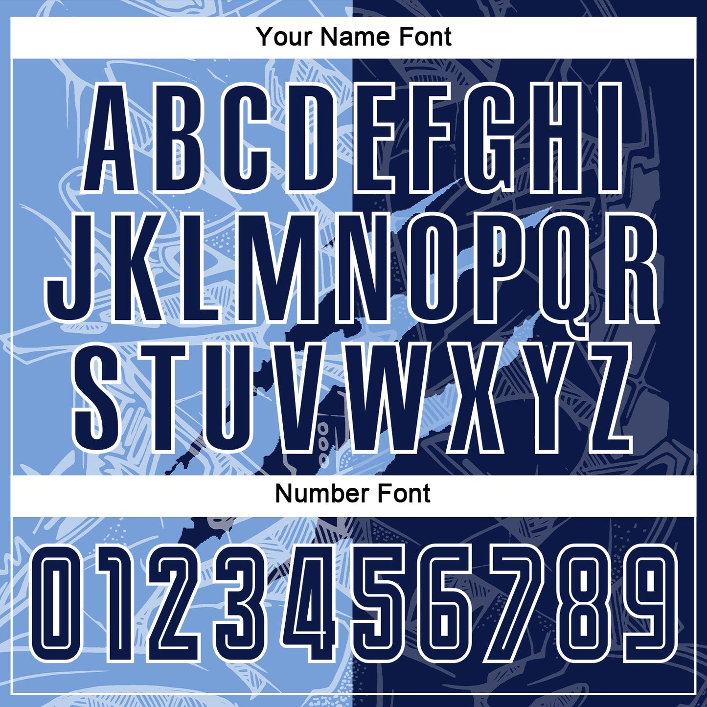 Custom Graffiti Pattern Navy-Light Blue Scratch Sublimation Soccer Uniform Jersey view 7