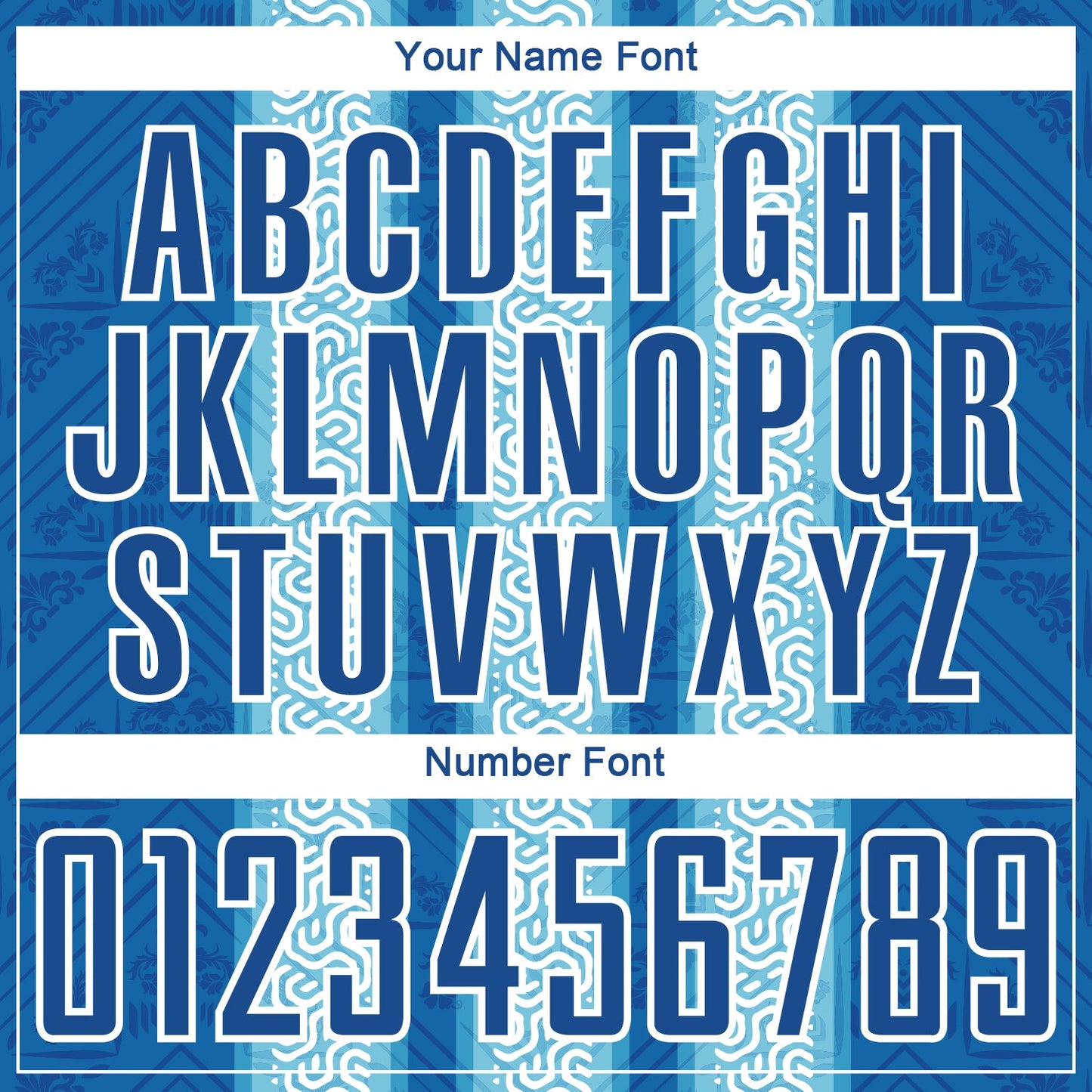 Custom Blue Light Blue-White Ethnic Stripes Sublimation Soccer Uniform Jersey view 6