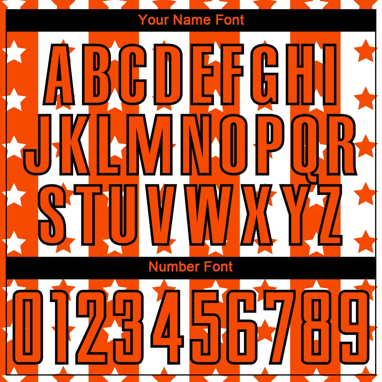 Custom Orange Black-White Stars And Stripes Sublimation Soccer Uniform Jersey view 6